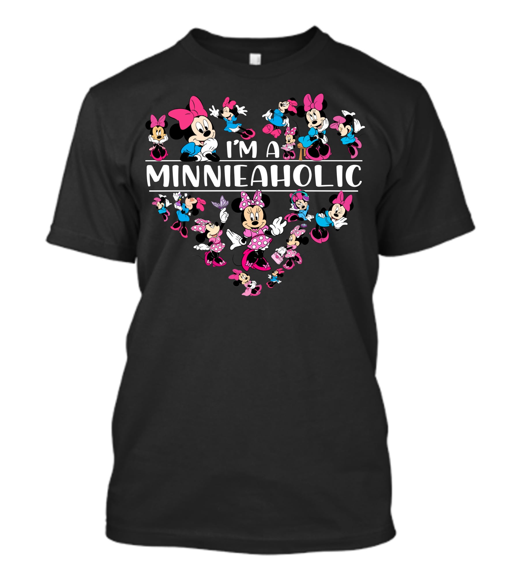 I'm A Minnieaholic Minnie Mouse Characters Heart-Rich T-Shirt