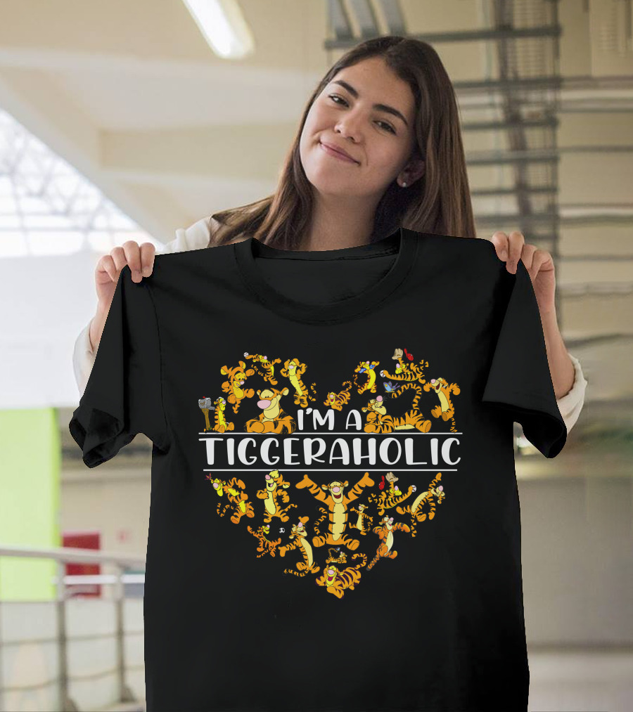 I'm A Tiggeraholic Heart-Shaped Tigger Collage T-Shirt