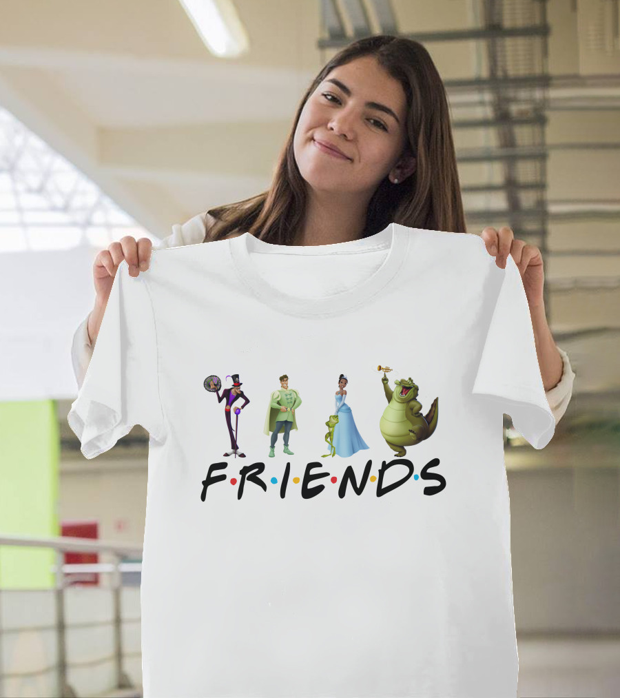 Friends Tv Show Style Princess And The Frog Characters T-Shirt