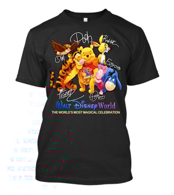 Walt Disney World Pooh Tigger Piglet Eeyore Rabbit Owl The World's Most Magical Celebration T-Shirt
