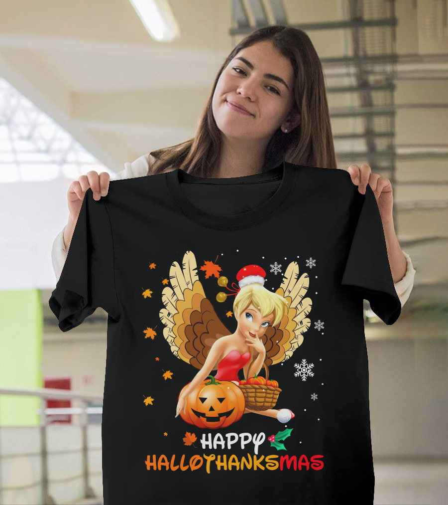 Happy Tkb Hallothanksmas Angel With Pumpkin And Basket T-Shirt