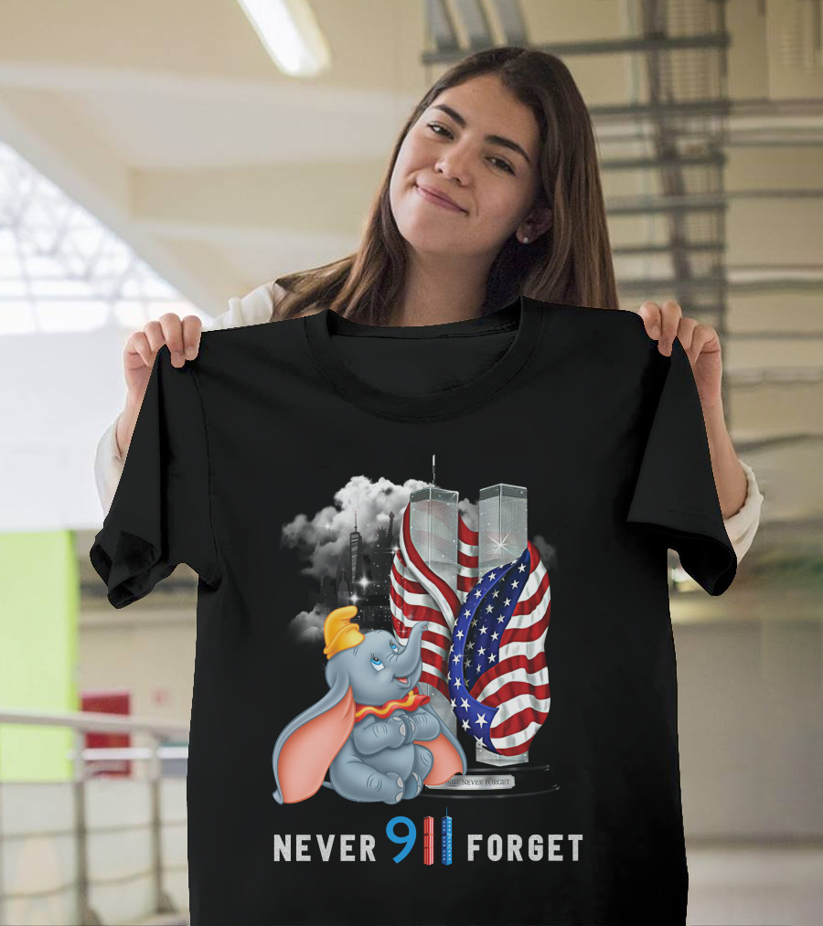 Never Forget Dumbo 9/11 Twin Towers Memorial T-Shirt