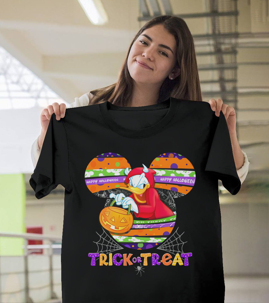 Donald-D Trick Or Treat Happy Halloween Mickey Ears T-Shirt