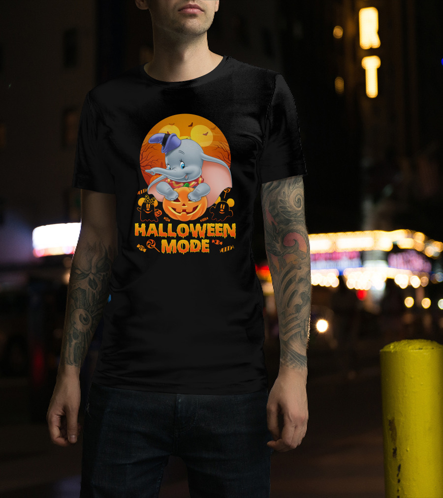 Dumbo Halloween Mode Pumpkin Ghosts Candy Bats Cartoon Magic T-Shirt