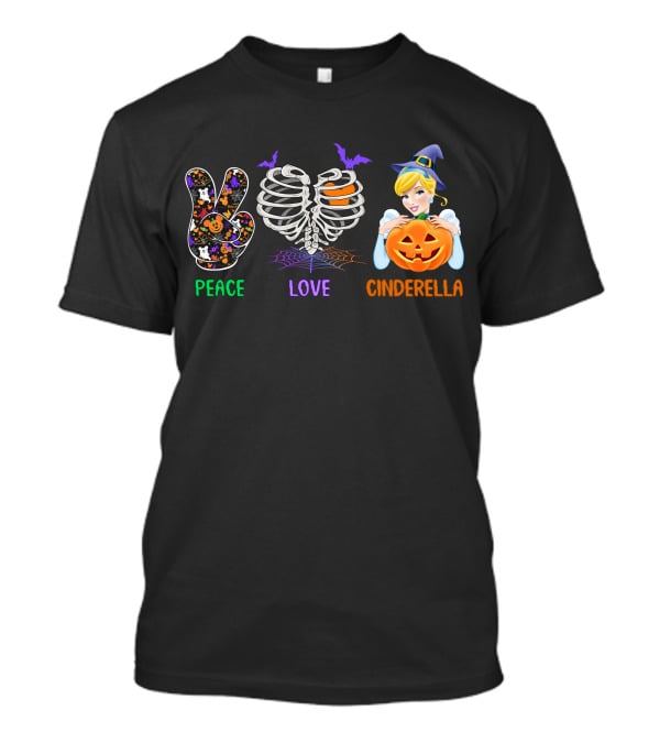 Peace Love Cinderella Halloween Pumpkin T-Shirt