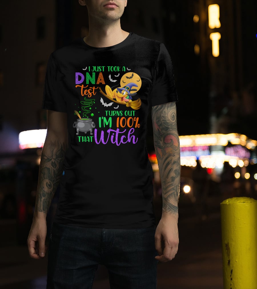 I Just Took A Dna Test Turns Out I'm 100% That Witch Halloween Bats Cauldron Pluto-D T-Shirt