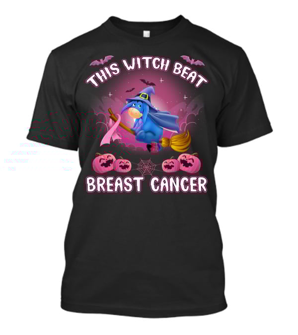 This Witch Beat Breast Cancer Eeyore Broomstick Pumpkins Bat T-Shirt