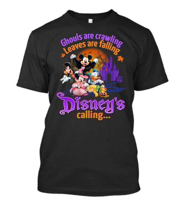 Ghouls Are Crawling Leaves Are Falling Disney's Calling Mickey And Friends T-Shirt