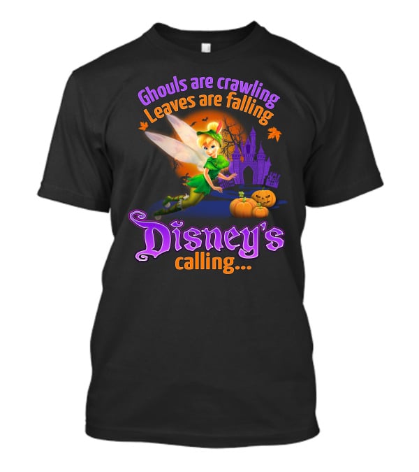 Ghouls Are Crawling Leaves Are Falling Disney's Calling Tinker Bell Halloween Theme T-Shirt