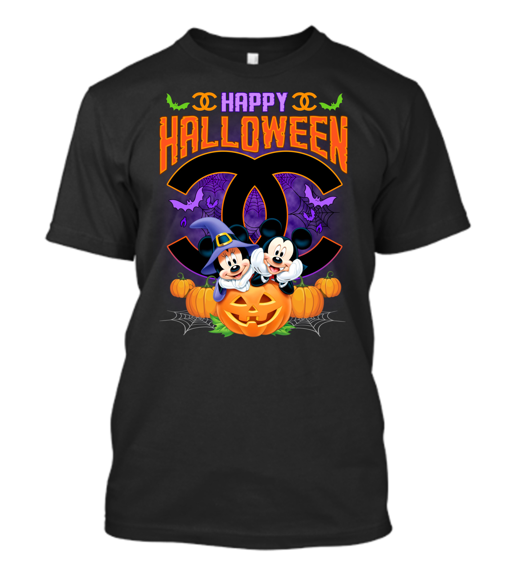 Happy Halloween Mickey Minnie Pumpkin Bat Costume T-Shirt