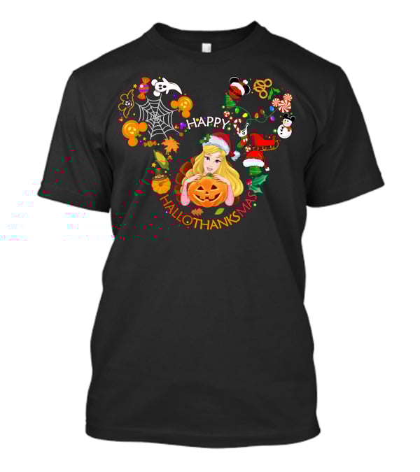 Happy Hallothanksmas Aurora Disney Holiday Crossover T-Shirt
