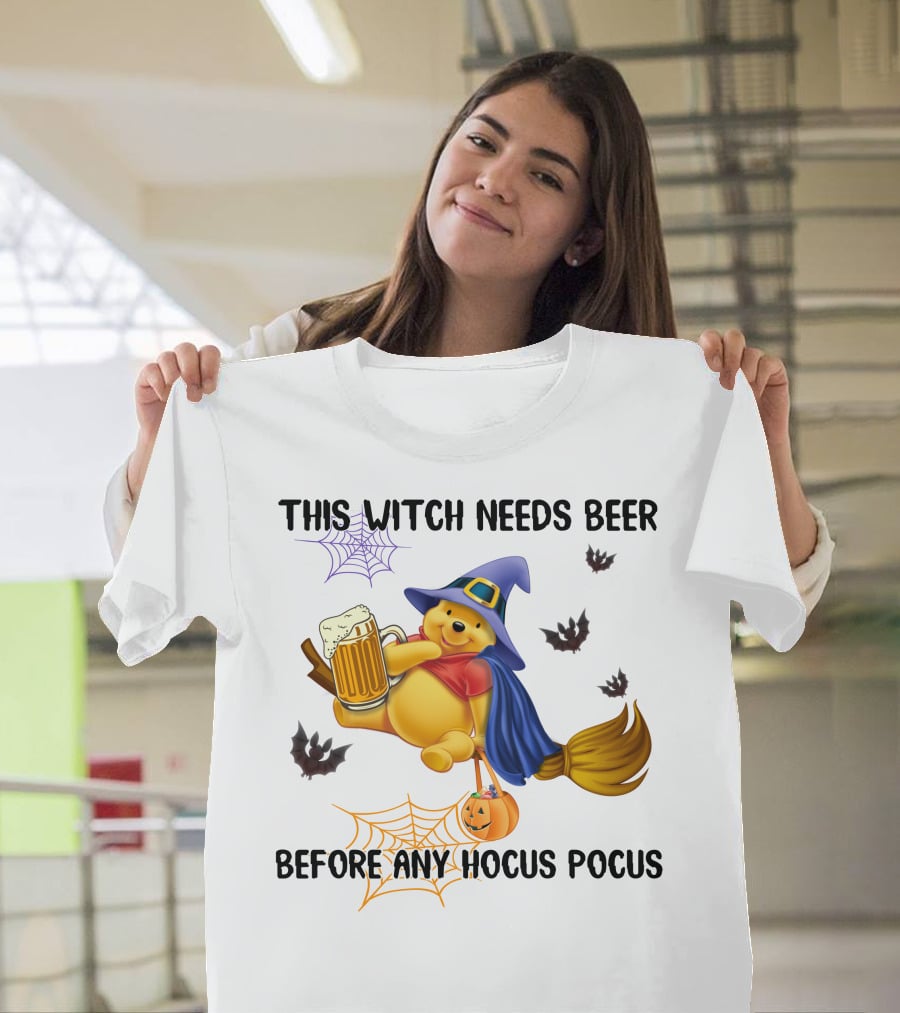 This Witch Needs Beer Before Any Hocus Pocus Pooh T-Shirt