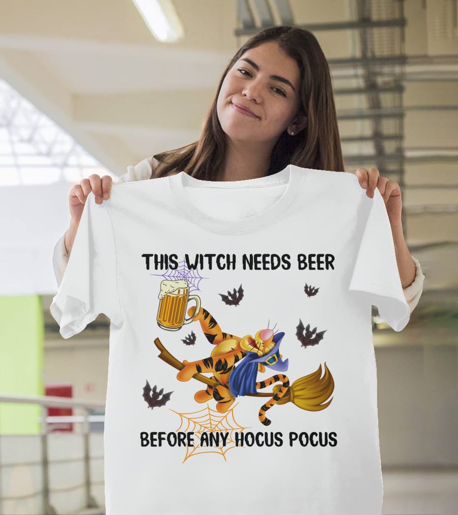 Tigger This Witch Needs Beer Before Any Hocus Pocus T-Shirt