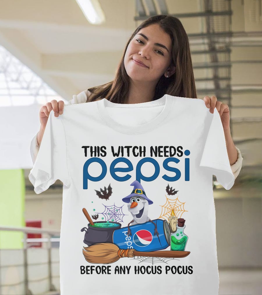 This Witch Needs Pepsi Before Any Hocus Pocus Olaf T-Shirt
