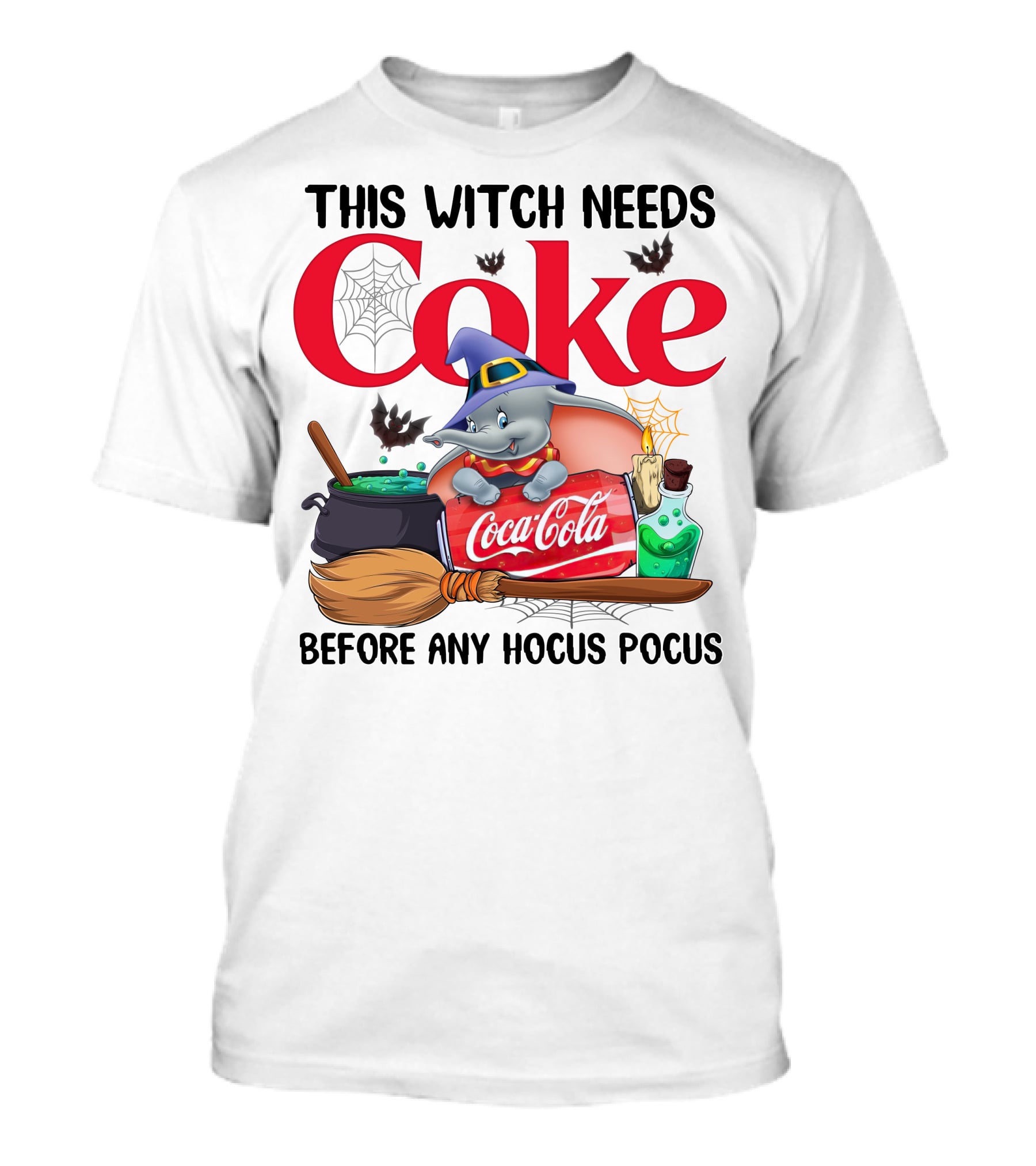 This Witch Needs Coke Before Any Hocus Pocus Coca-Cola Dumbo Halloween T-Shirt