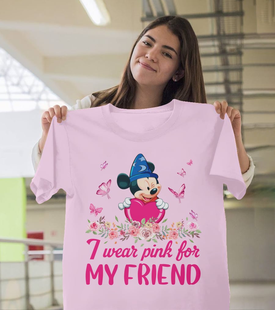 Mickey Fantasia I Wear Pink For My Friend T-Shirt