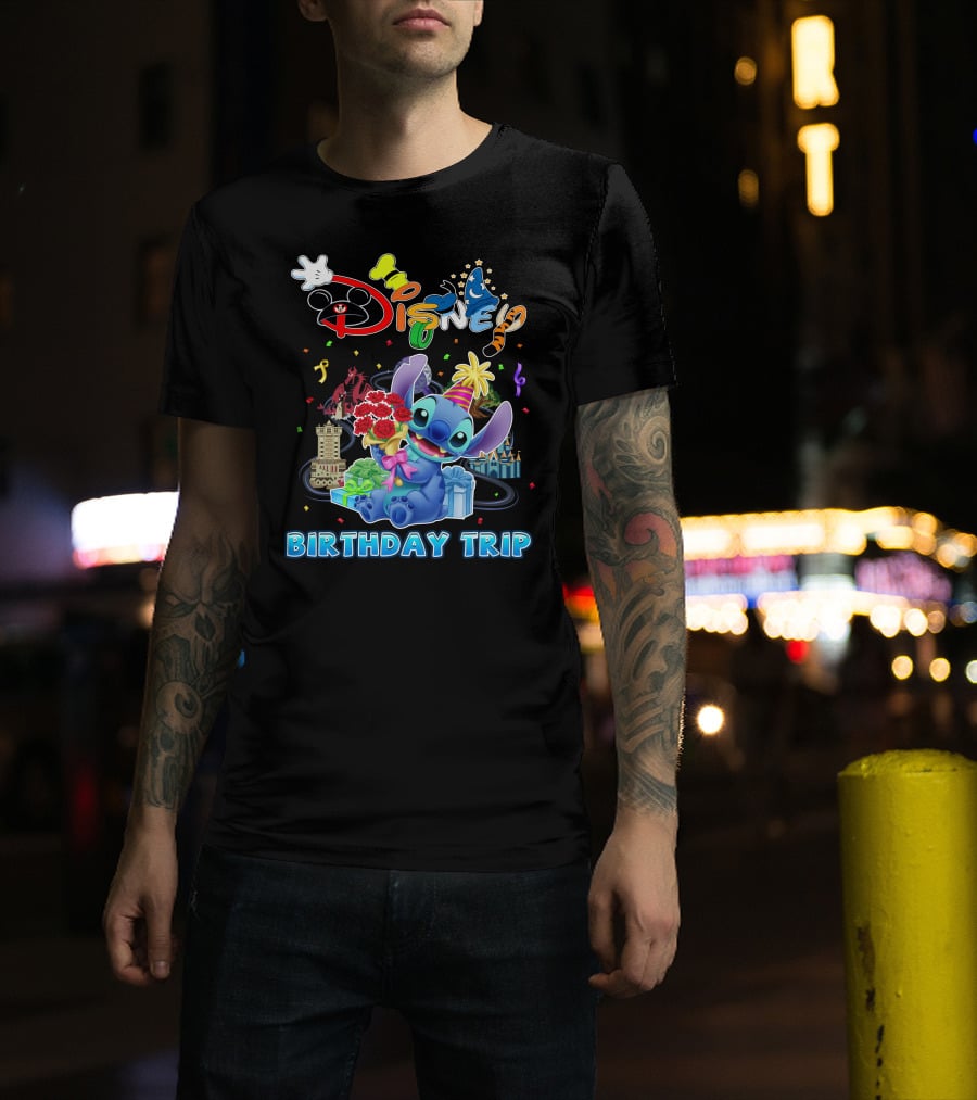 Disney Birthday Trip Stitch Celebration T-Shirt