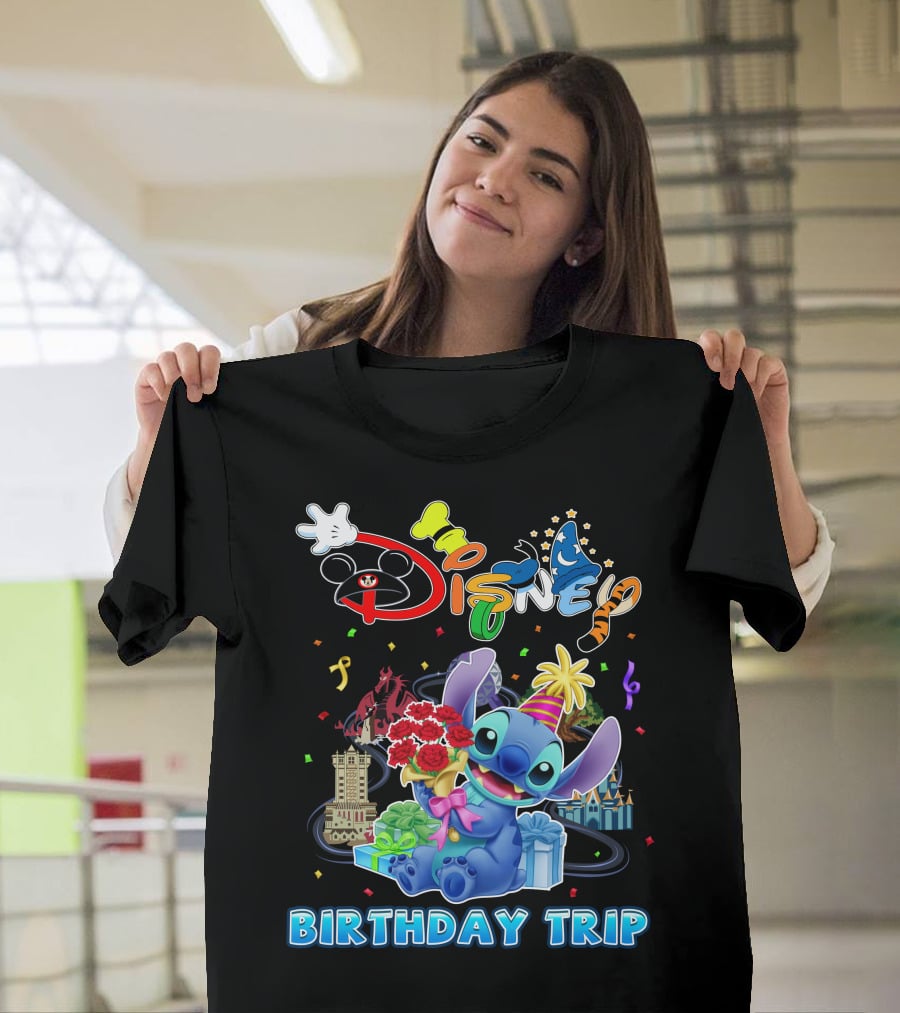 Disney Birthday Trip Stitch Celebration T-Shirt