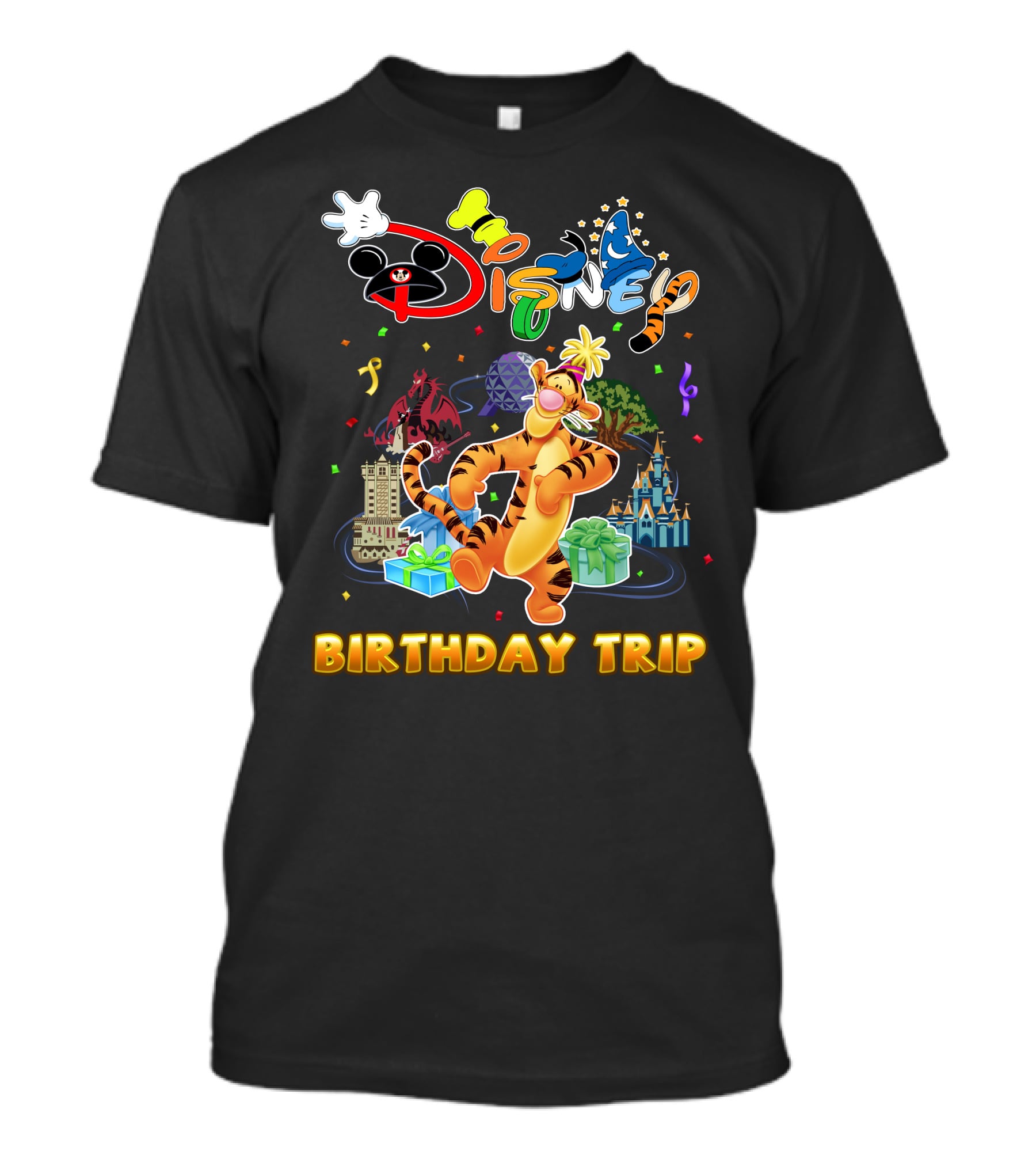 Disney Tigger Birthday Trip Celebration Mickey Ears Epcot Castle Gifts T-Shirt
