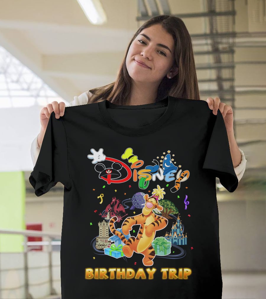 Disney Tigger Birthday Trip Celebration Mickey Ears Epcot Castle Gifts T-Shirt