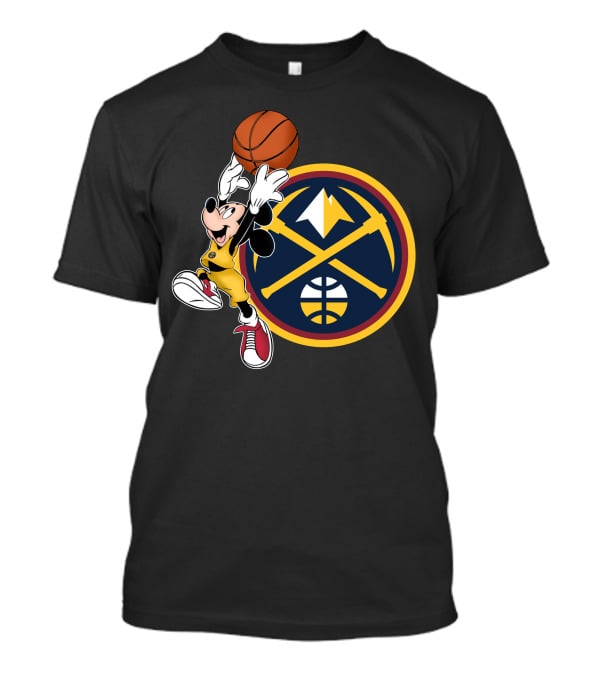 Mickey Mouse Basketball Dunk Denver Nuggets Crossover T-Shirt
