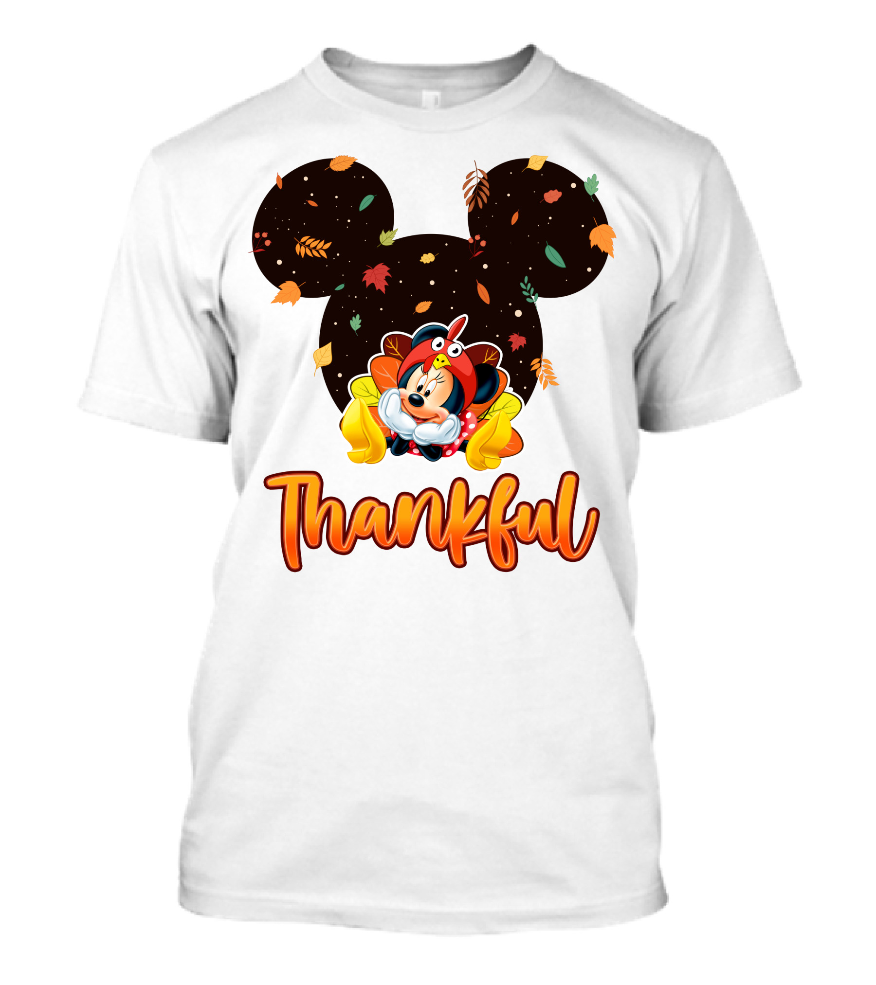 Thankful Minnie Mouse Autumn Leaves T-Shirt
