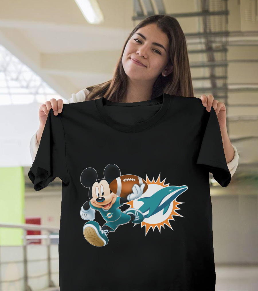 Mickey Miami Dolphins Football Crossover T-Shirt