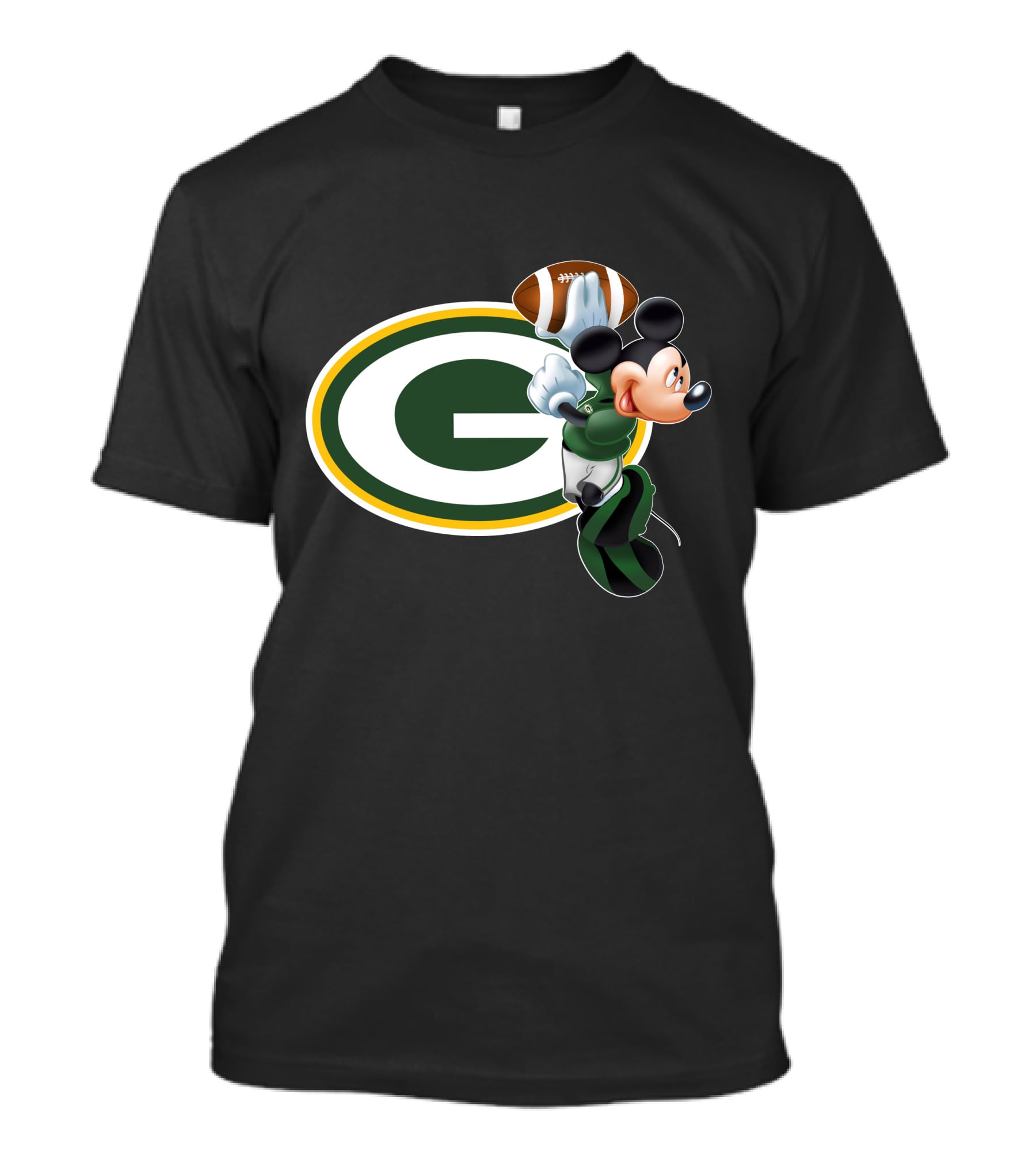 Mickey Mouse Green Bay Packers Football T-Shirt