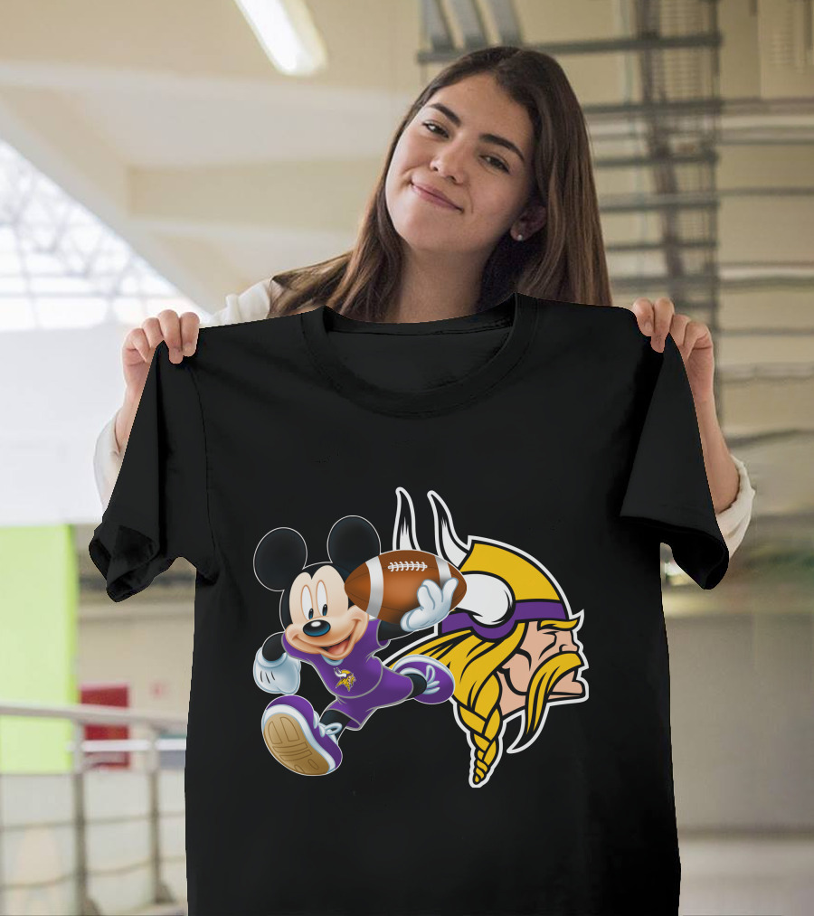 Mickey Mouse Minnesota Vikings Football Fusion T-Shirt