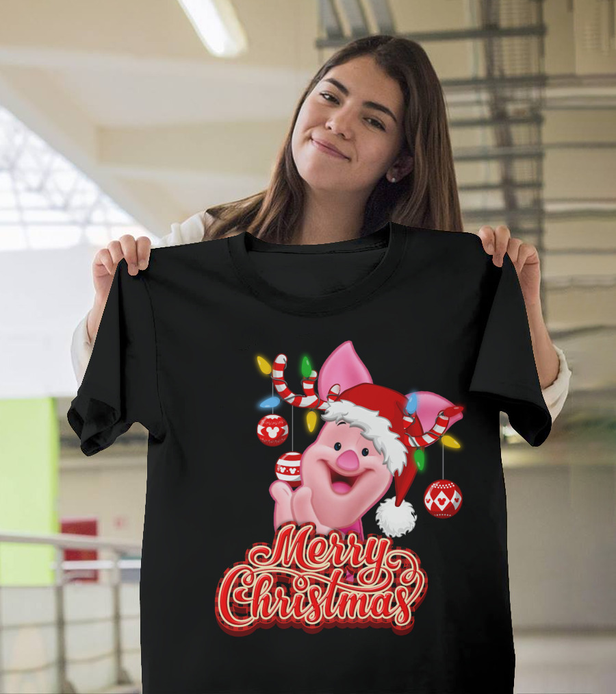 Piglet Merry Christmas Disney Holiday Magic T-Shirt
