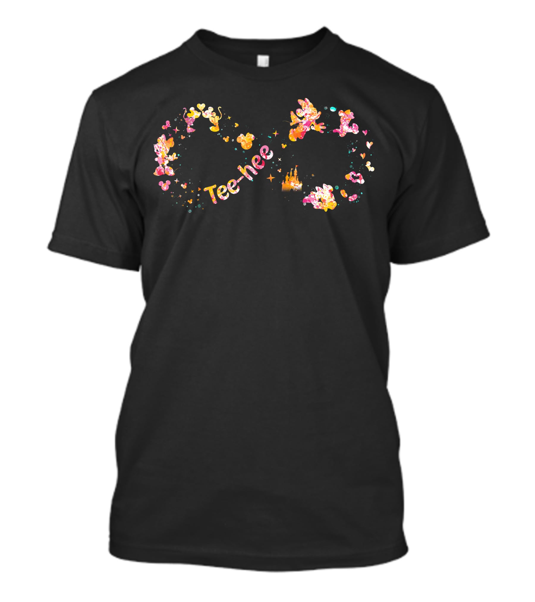 Tee-Hee Minnie Infinity Design With Castle And Butterflies T-Shirt