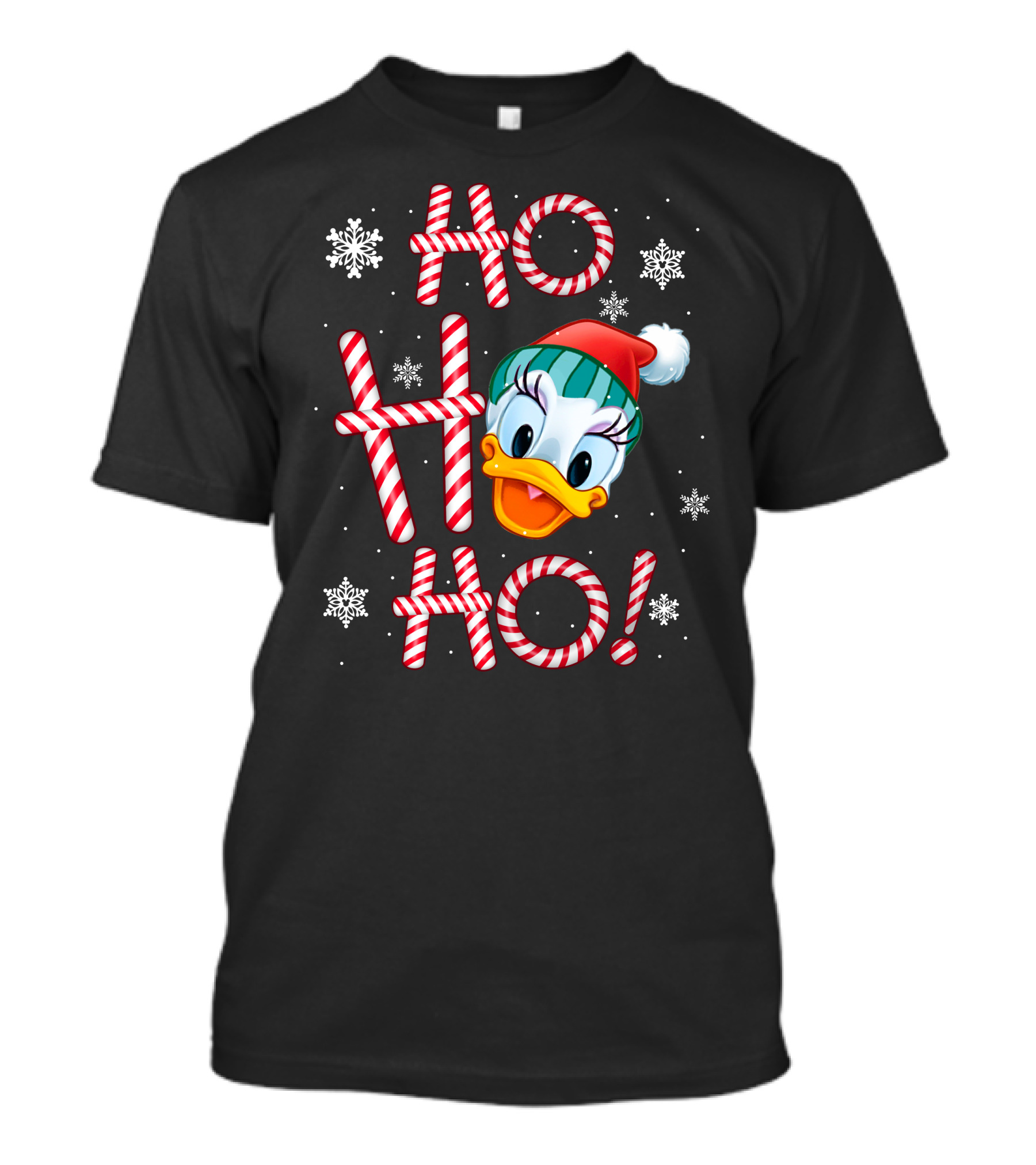 Ho Ho Ho Daisy Duck Christmas Candy Cane Snowflakes T-Shirt