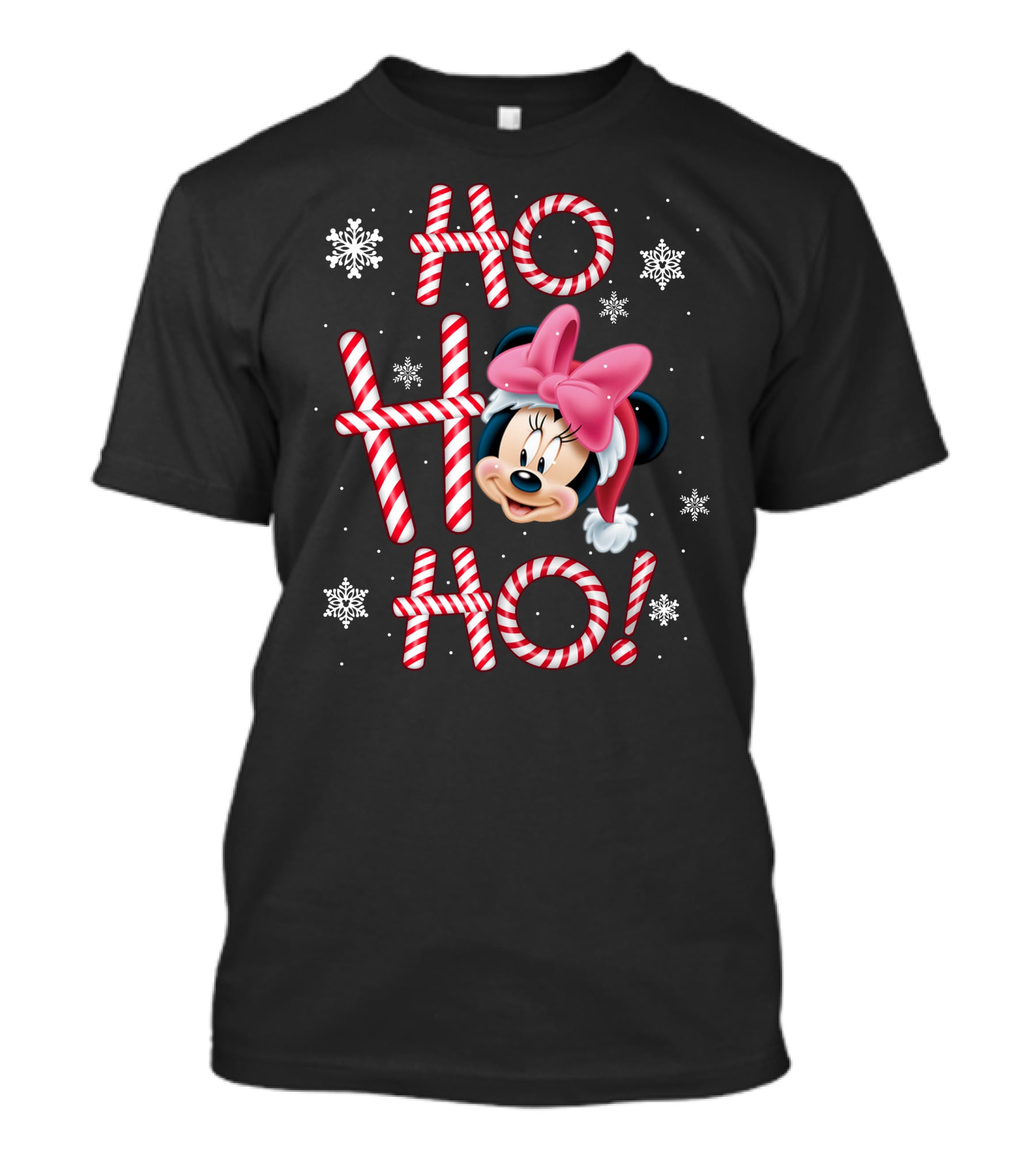 Ho Ho Ho Minnie Mouse Candy Cane Snowflakes T-Shirt