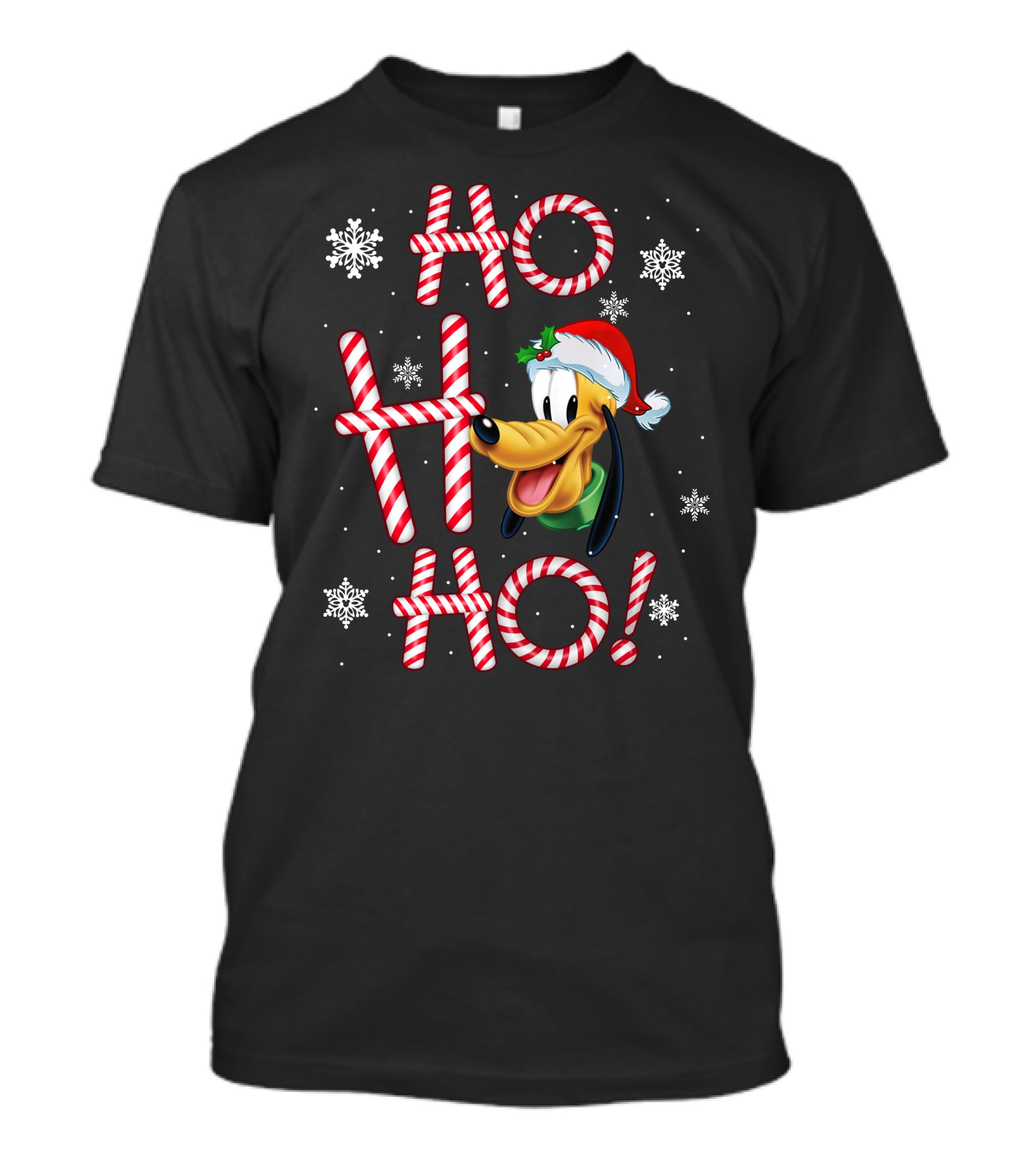 Ho Ho Ho Pluto Christmas Holiday Snowflakes T-Shirt
