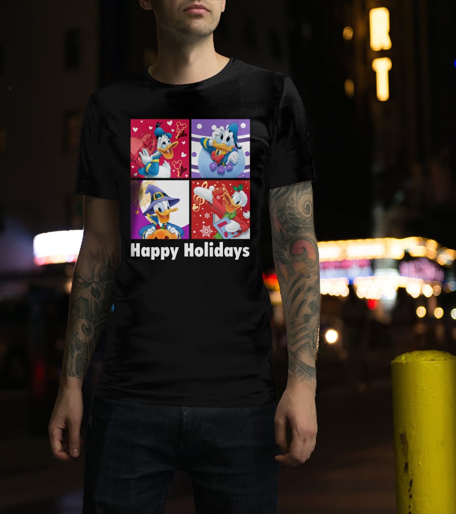 Happy Holidays Donald Duck Seasonal Cheer T-Shirt