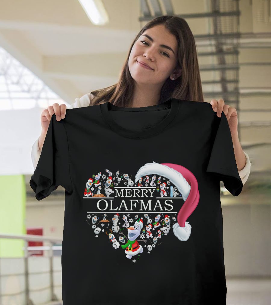 Merry Olafmas Santa Hat Heart T-Shirt