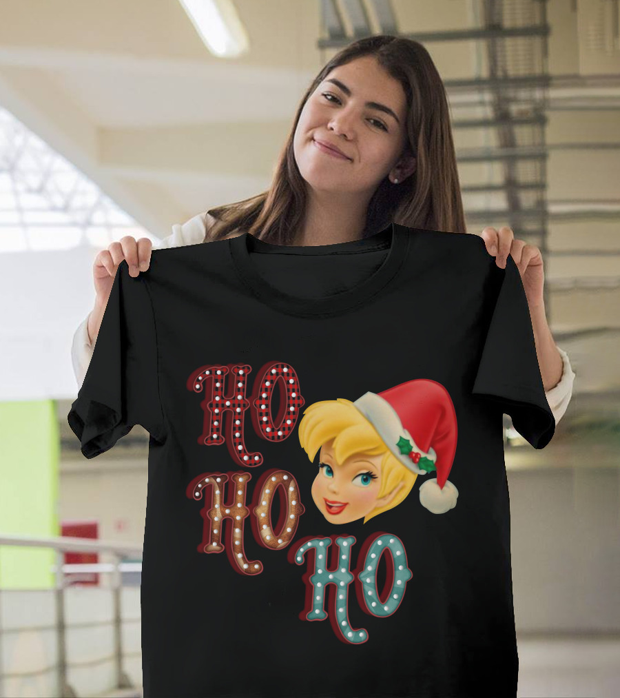 Ho Ho Ho Tinkerbell Santa Hat Christmas T-Shirt