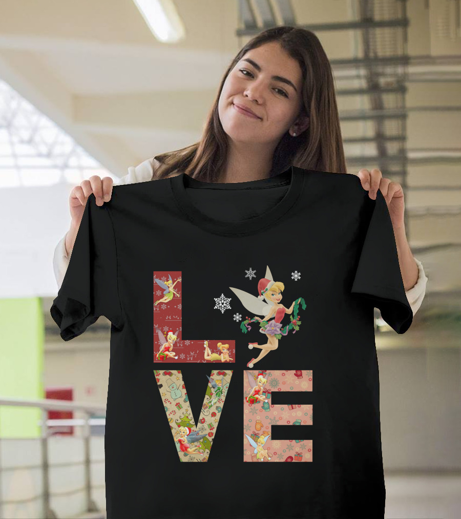 Love Tinkerbell Christmas Holiday Theme T-Shirt