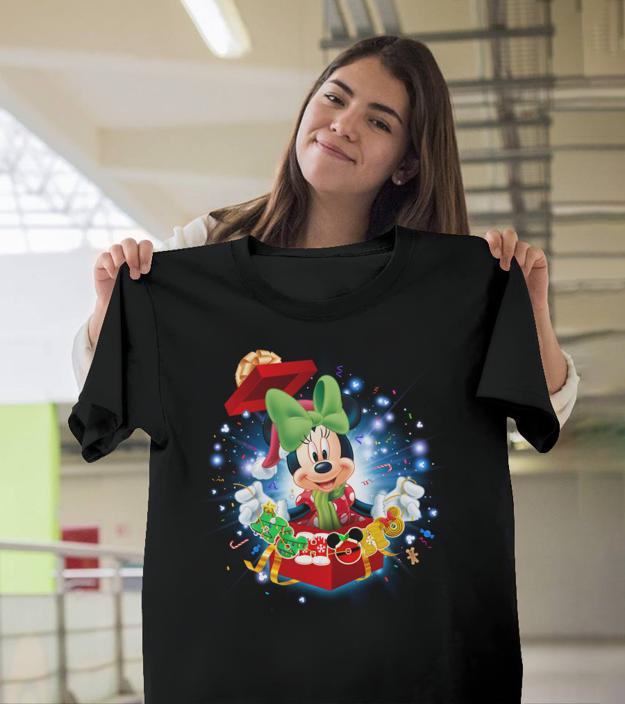 Minnie Holiday Gift Box Celebration Disney Magic T-Shirt