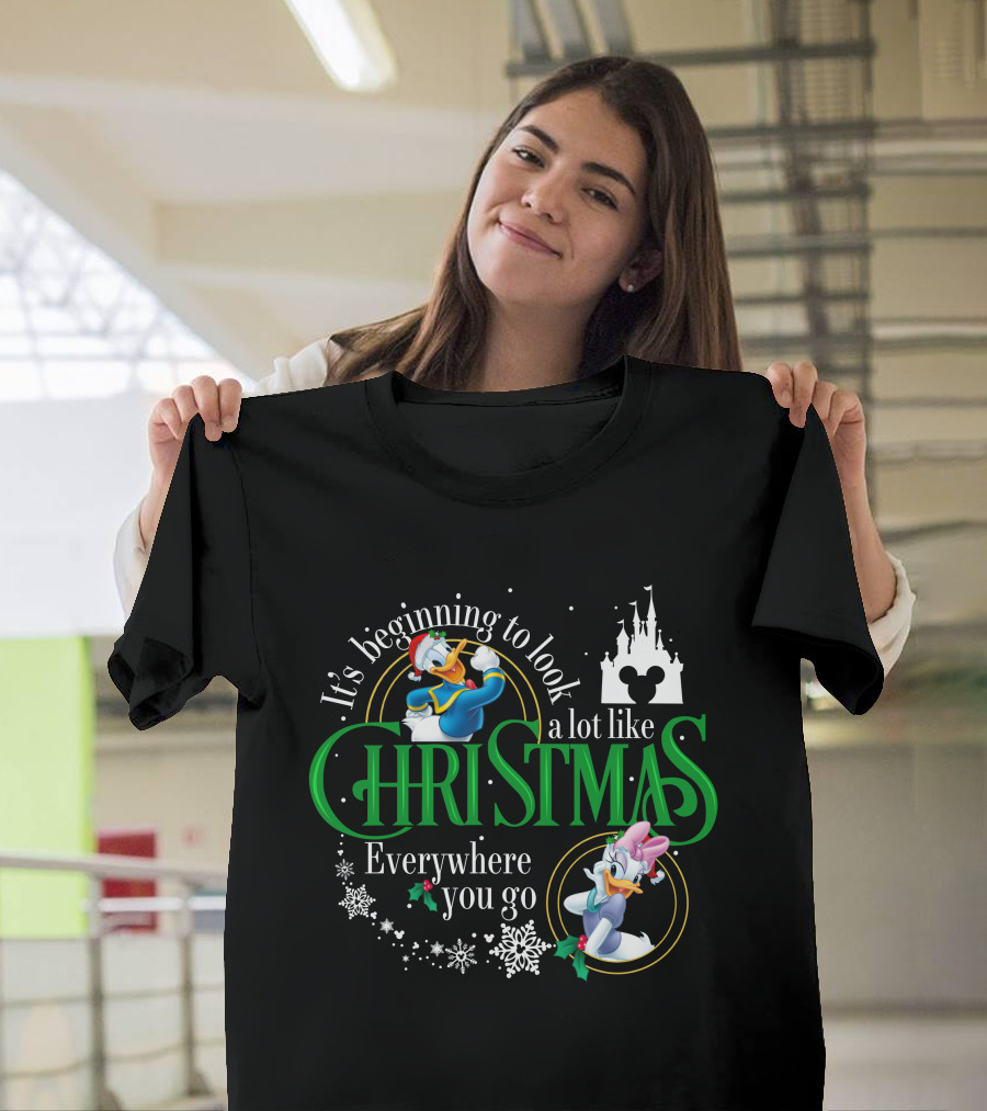 It's Beginning To Look A Lot Like Christmas Everywhere You Go Donald And Daisy T-Shirt