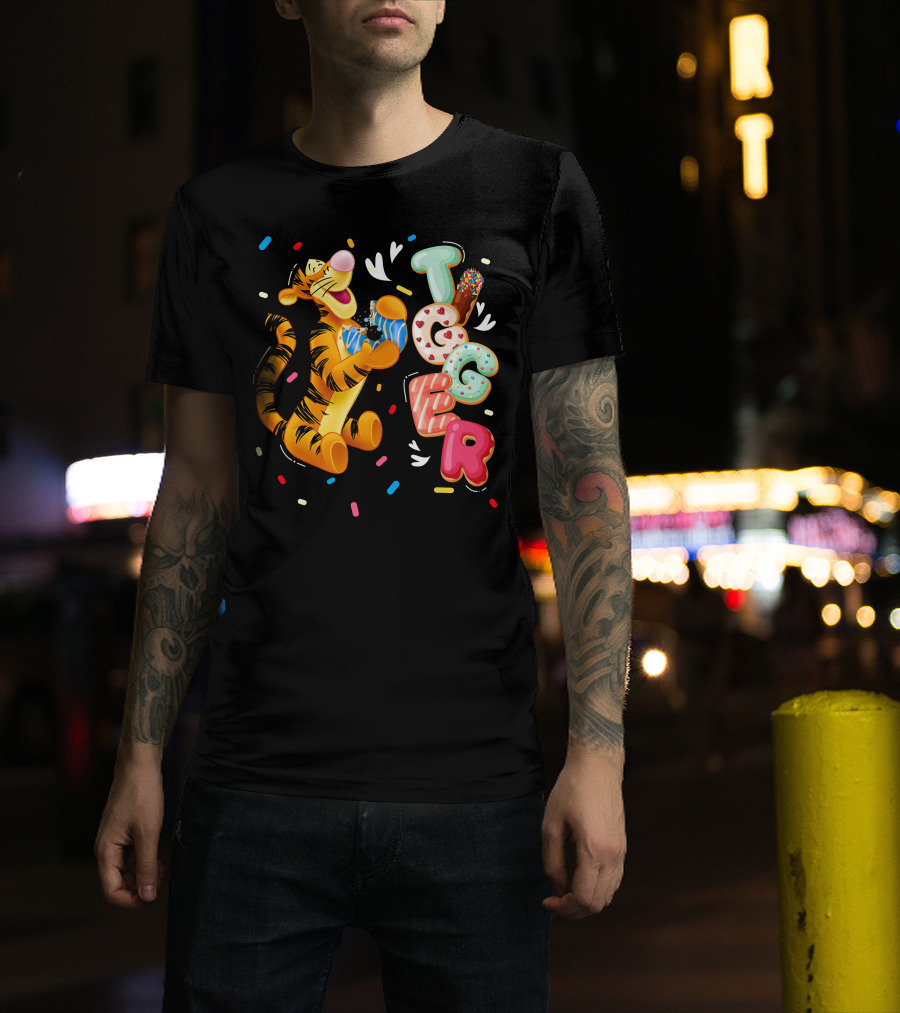 Tigger Donut Sprinkles Playful Delight T-Shirt