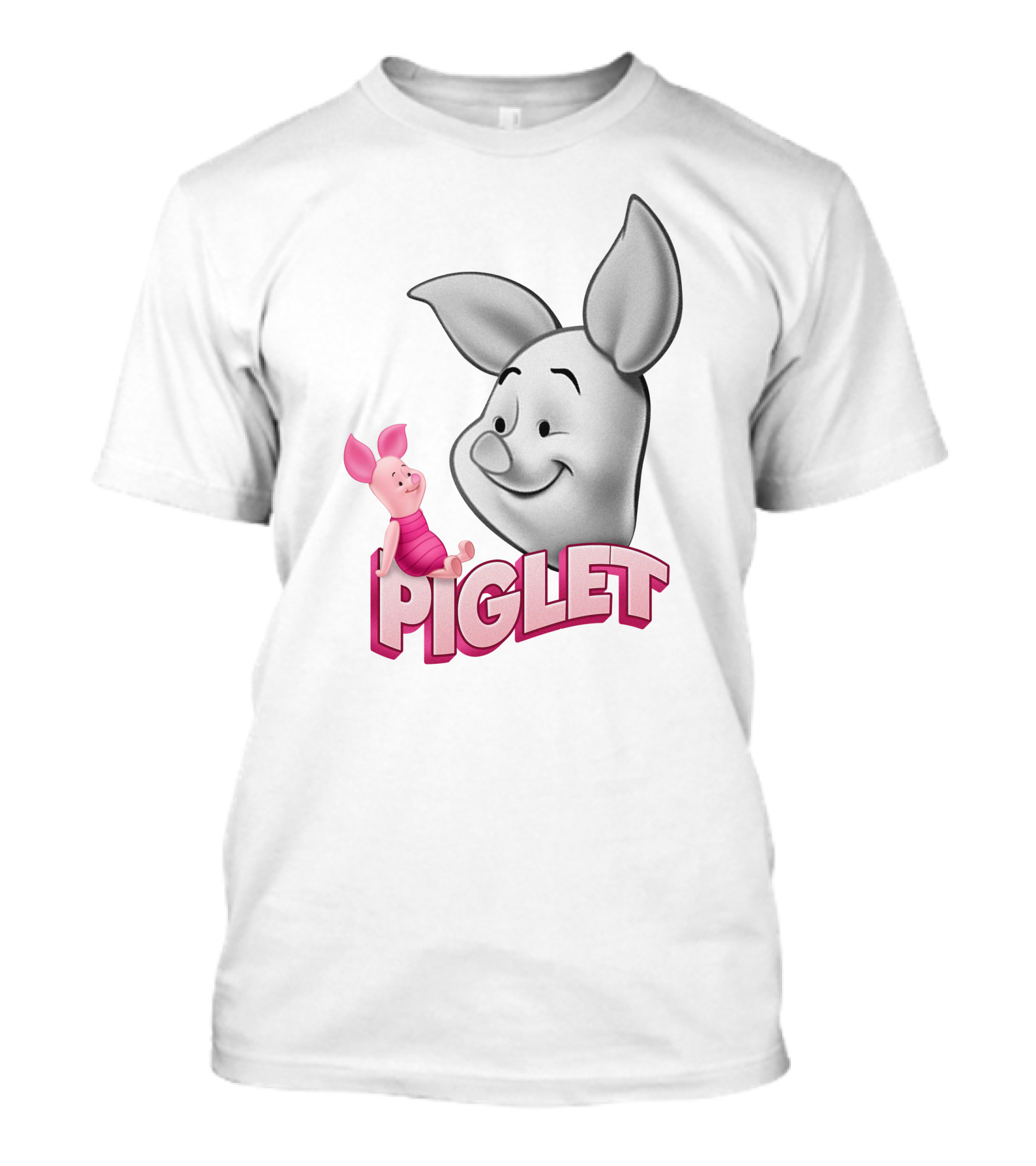 Piglet 3D Cartoon Character Design With Smiling Face And Big Ears T-Shirt