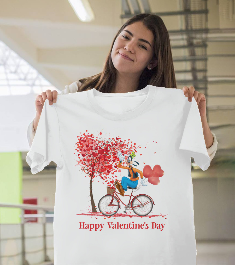 Happy Valentine's Day Goofy Bike Ride T-Shirt