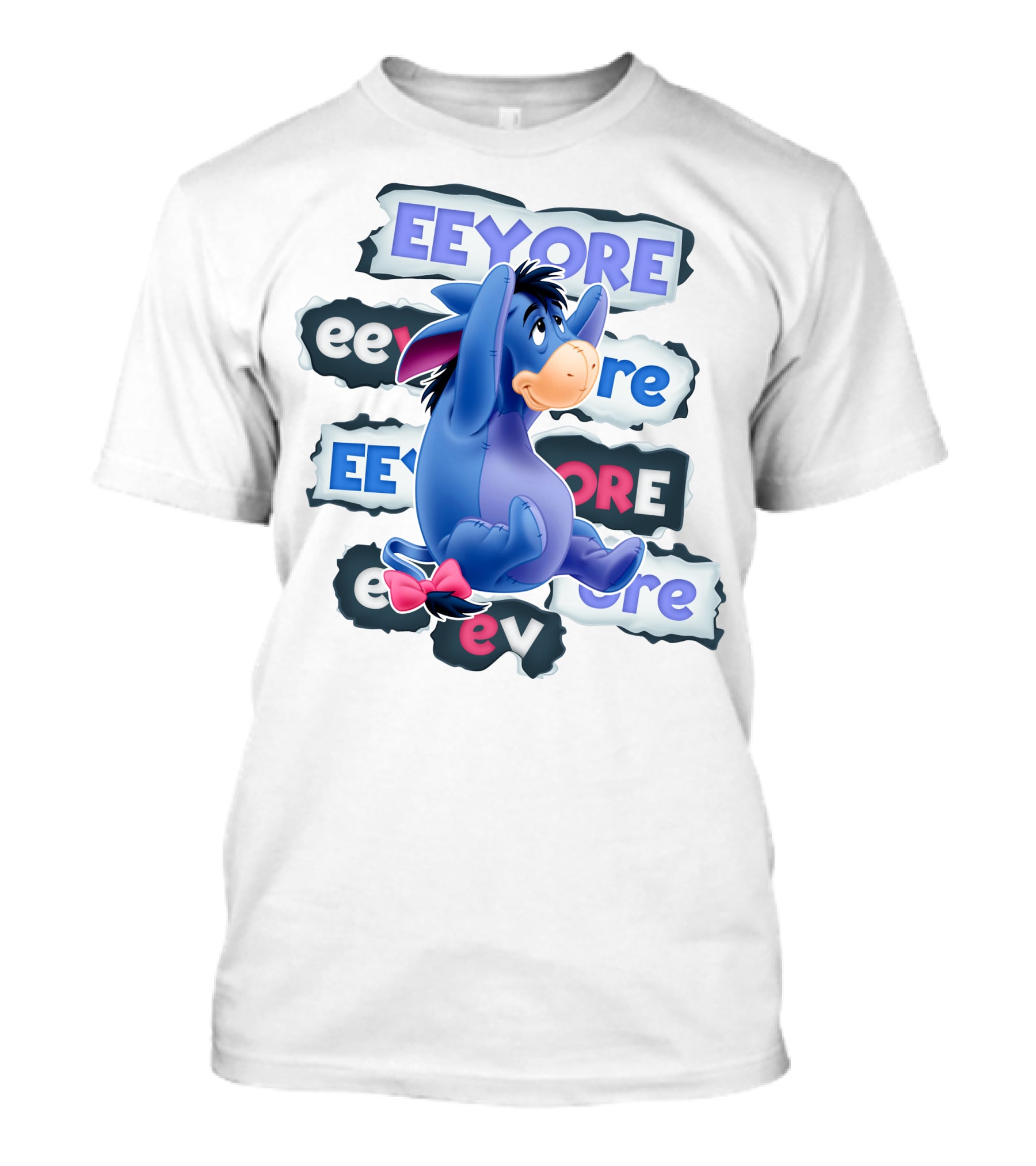 Eeyore Multiple Fonts And Colors Character Collage T-Shirt