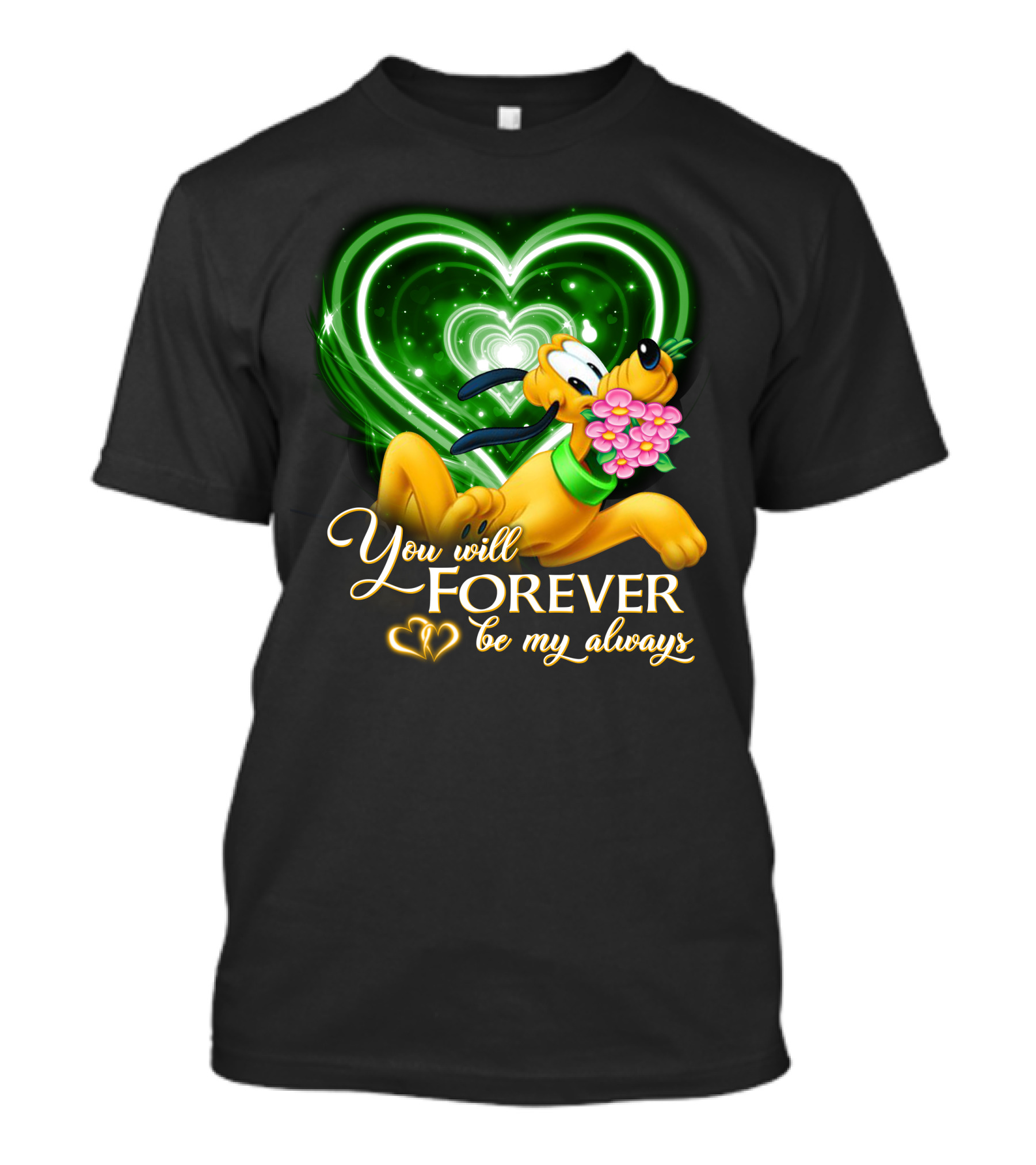 Pluto You Will Forever Be My Always Hearts And Flowers T-Shirt