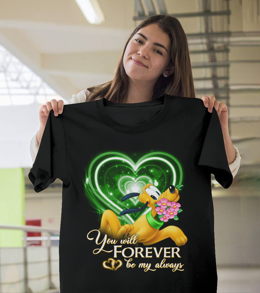 Pluto You Will Forever Be My Always Hearts And Flowers T-Shirt