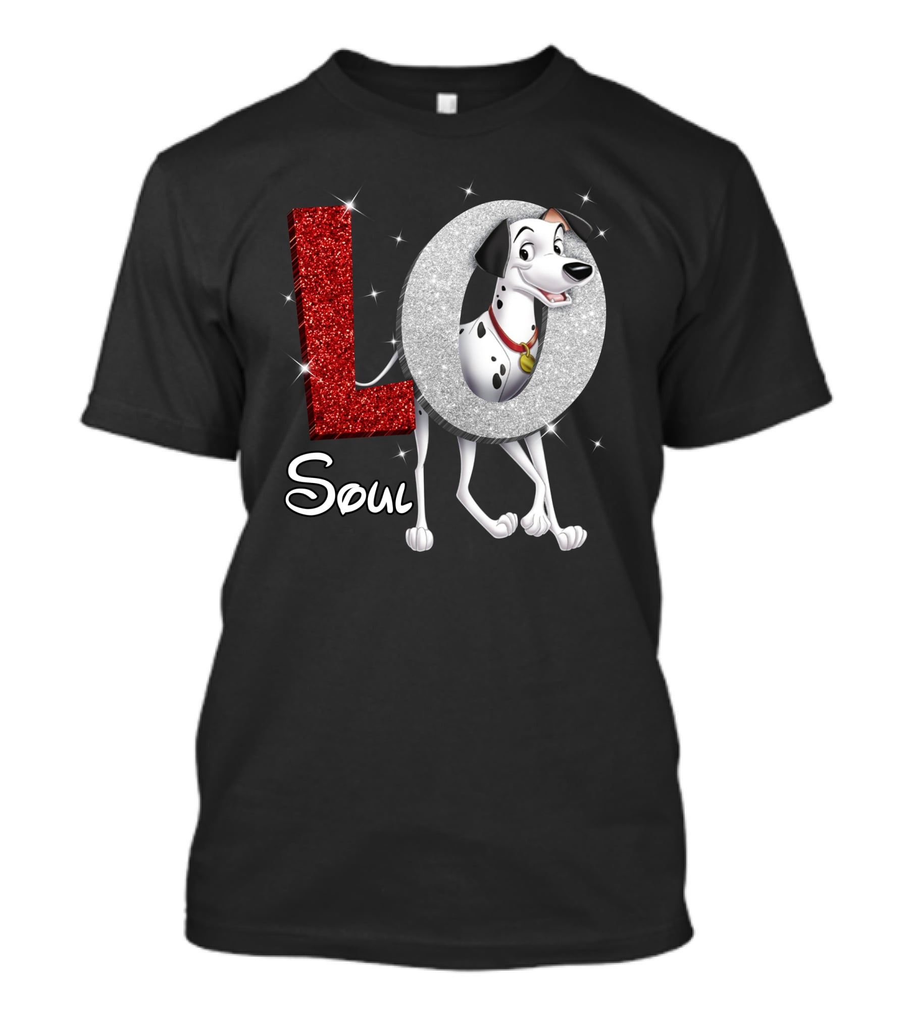 Pongo Soul Love With Glittery Red And Silver Letters T-Shirt