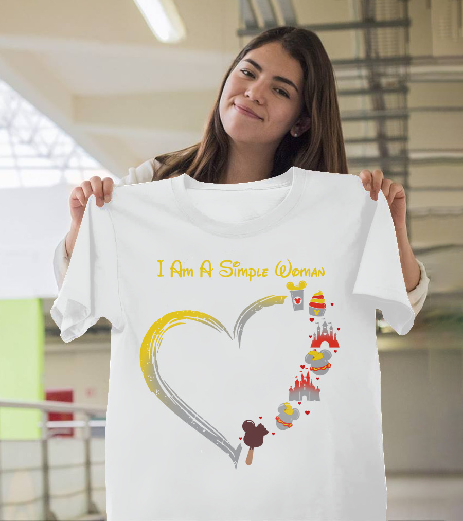 I Am A Simple Woman With Dumbo Ice Cream And Castle Hearts T-Shirt