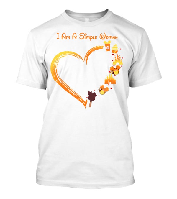I Am A Simple Woman Mickey Treats Castle Heart T-Shirt