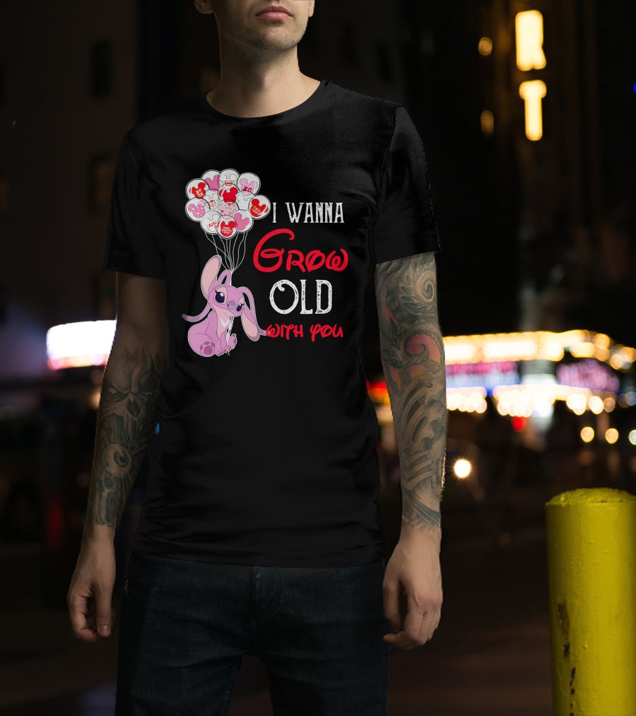 I Wanna Grow Old With You Angel Heart Balloons T-Shirt